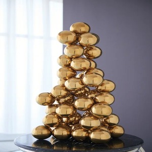 Charming Golden Metal <b>Mushroom</b> Figurine Contemporary Artistic Table Accent Stunning Handcrafted Luxury <b>Decor</b> - Product Image 3