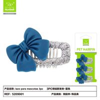 Lote de 3 Peinetas de Plástico con Lazo para Mascotas, Accesorios de Peluquería para Perros y Gatos, Lazos de Alta Calidad para el Pelo de Mascotas