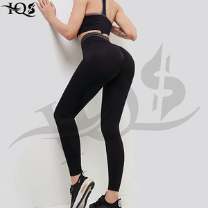 Femmes taille haute deux pièces Fitness Yoga ensemble respirant élastique solide Push-Up gilet Leggings grande taille vêtements de sport sans couture - Product Image 5