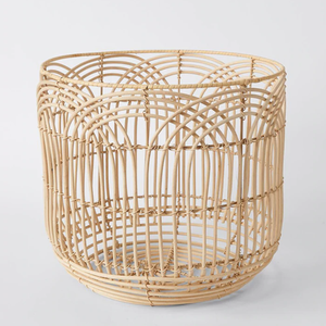 Cesta de mimbre redonda para almacenamiento, cesta elegante y decorativa, fabricación al por mayor, de Vietnam - Product Image 3