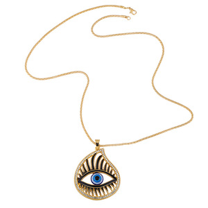Colliers pendentifs gros œil turc en gros pour femmes, bijoux de <span class=keywords><strong>protection</strong></span> en alliage - Product Image 4