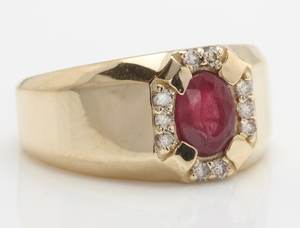 Solid 925 Sterling Silver Classic Design Wedding Band with <b>Ruby</b> Glass Filled Stone Engagement Men <b>Women</b> Wholesale Bulk Gift Idea - Product Image 2