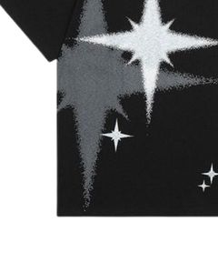 Camiseta Personalizada para Hombre, Negra, con Estampado Gráfico de Estrella, Estilo Urbano, de Algodón, Manga Corta, Corte Holgado, Informal, Moderna - Product Image 5