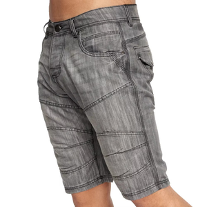 Custom <b>Men's</b> Denim <b>Shorts</b> Blue-<b>White</b> Casual Mid Waist Zipper Fly Closure Light Dark Wash ODM - Product Image 2