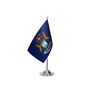 Drapeaux de bureau de l'État du Michigan avec logo personnalisé, impression numérique sur polyester, mât en aluminium pour affichage - Product Image 3