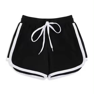 Nouveau design été hommes pantalons fitness shorts couleur unie polyester coton short de sport ceinture réglable poches à glissière - Product Image 1