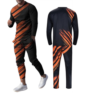 Vêtements décontractés Chemise multicolore à manches longues et pantalon ample Ensemble de survêtements Produit le plus vendu Survêtement d'entraînement de jogging pour hommes - Product Image 3