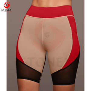 Pantalones cortos de yoga para mujer con logotipo personalizado, pantalones cortos transpirables para entrenamiento con bolsillo, ropa de gimnasio de secado rápido para mujer - Product Image 5
