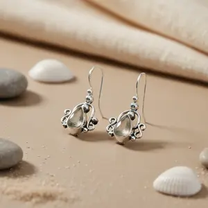 ต่างหูเงินแท้ 925 ประดับมูนสโตนทรงหยดน้ำสำหรับผู้หญิง-เครื่องประดับแฟชั่นสวยหรู - Product Image 1