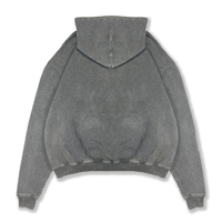 Sweat à capuche oversize épais uni en molleton 100% coton, effet délavé vintage, style streetwear, épaules tombantes