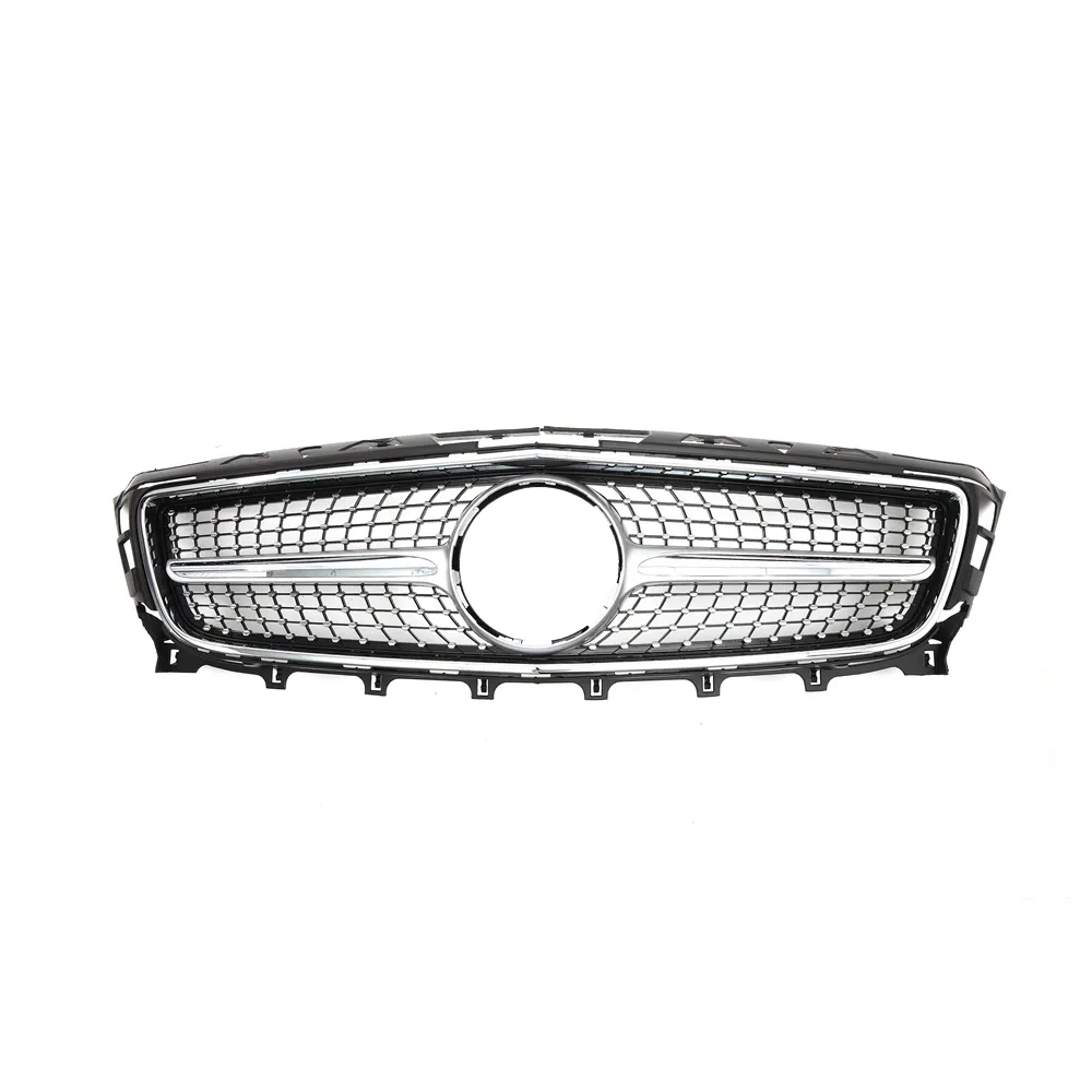 Griglia paraurti per auto in stile diamante di vendita calda per Mercedes Benz W218 classe CLS 2011-2014 griglia in ABS a nido d'ape griglia in argento lifting