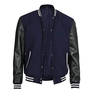 Chaqueta bomber de jinete resistente al viento para hombre con diseño de béisbol deportivo y bolsillos utilitarios - Product Image 1