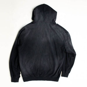 Personalizado de alta calidad Streetwear Sudadera con capucha de lana en blanco con cremallera Vintage de doble capa lavado ácido Sun Faded bolsillos desgastados sudaderas con capucha - Product Image 5