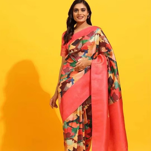 Magnifique sari en soie numérique imprimé Kanchipuram Pattu pour femmes pour les occasions de fête Design réversible - Product Image 1