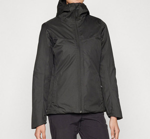 Veste Softshell isolée Quest pour femmes noires pleine longueur Prix d'usine Manches complètes et vestes d'extérieur coupe-vent pour la course à pied - Product Image 1