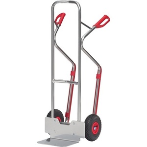 Utility Cart <b>Stacking</b> Trolley 1300Mm Height 250X320Mm Shovel Pneumatic Tires 200Kg Load Capacity Aluminum-Colored FETRA - Product Image 1