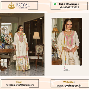 Nouveau Chinon lourd de concepteur exclusif avec la collection de costume de travail de broderie en gros par Royal Export - Product Image 4