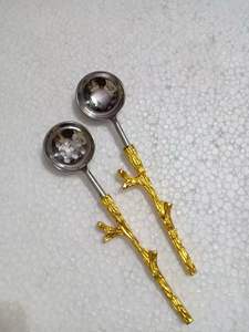 Acier inoxydable or métal laiton et poignée en métal ensemble de couverts vaisselle couverts Restaurant utiliser ensemble de couverts à la main - Product Image 5