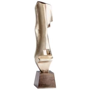 Luxury Decorative Aluminium Sculpture Antique Gold Finishing <b>Leaf</b> Shape Metal Sculpture With Marble Base Aluminium Sculpture - Product Image 2