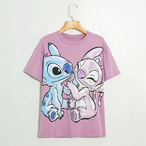 Camiseta transpirable de alta calidad para mujer, patrón sólido, gráfico de dibujos animados, estilo informal, Jersey, tela, impresión Digital - Product Image 3