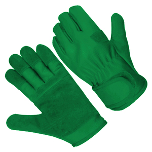 Guantes de seguridad de cuero de grano de vaca reforzados lisos de alta calidad Guantes de trabajo de construcción resistentes a la abrasión industrial - Product Image 2