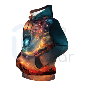 ชุดเสื้อมีฮู้ดโอเวอร์ไซส์สำหรับผู้ชายเสื้อสเวตเตอร์มีฮู้ดผ้าคอตตอนพิมพ์ลาย - Product Image 2