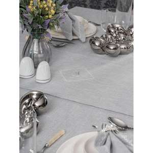 Juego de manteles de lino gris Pera de algodón de 8 piezas - Product Image 2