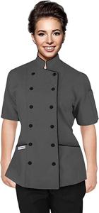 Chaqueta de Chef Ejecutiva de Manga Corta, Uniforme de Cocina, Azul, para Hombre - Product Image 4