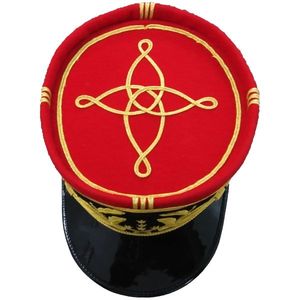 Sombrero francés de lujo en negro carbón con interior forrado de seda hecho a mano dorado bordado generales franceses Kepi - Product Image 1