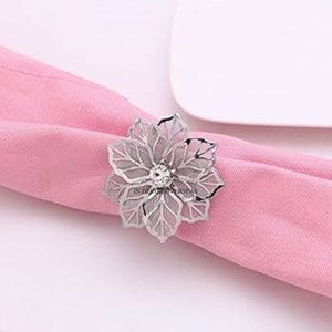 Anillos de Servilleta de Lujo Hechos en Metal de Primera Calidad con Diseño de Hojas Chapadas en Oro de Alta Calidad, Decoración de Mesa de la India - Product Image 3