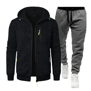 Chándal de calle personalizado Pantalones de chándal de alta calidad Sudadera con capucha unisex en blanco y conjunto de Jogger apilado Hombres 2026 - Product Image 2
