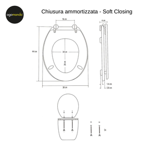 Pacco da 1 WC in MDF bianco con chiusura rallentata, copri WC di qualità Premium - Product Image 2