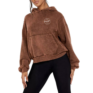 เสื้อฮู้ดพิมพ์ลายกราฟิกปักแบบกำหนดเอง OEM ผ้าฝ้าย 100% ผ้าฟลีซหนา ชุดจ็อกเกอร์ฟอกสีแบบแอซิด ขายส่งจำนวนมาก - Product Image 1