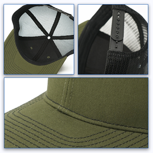 Gorra de malla de camionero de 6 paneles de poliéster duradero para hombre, gorra de camión verde con logotipo personalizado, estilo de moda, verano al aire libre, 2025 - Product Image 6