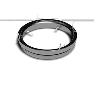 Anelli conici in acciaio per graffette lunghe 48x55x56,5x11,1 4 plus 4 con 2 stoppini forza montata su telai ZINSER per binari ad anello