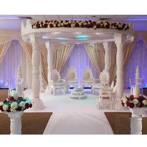 Mandap de Boda Moderno y Contemporáneo en Blanco, Decoraciones Únicas para Mandap de Boda, Mandap de Boda Romano con Temática Blanca Moderna para Estados Unidos e Inglaterra - Product Image 1