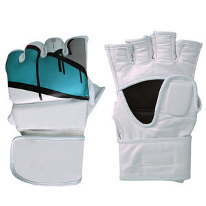 ถุงมือ MMA ครึ่งนิ้วสำหรับชกมวยถุงมือหนังสีดำระยิบระยับสำหรับ2024กำหนดโลโก้ได้เอง - Product Image 3