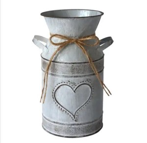 Tendance 2023 nouveau métal galvanisé ferme jardin Shabby Chic pot à lait Vintage métal fleur seau avec poignée latérale - Product Image 2