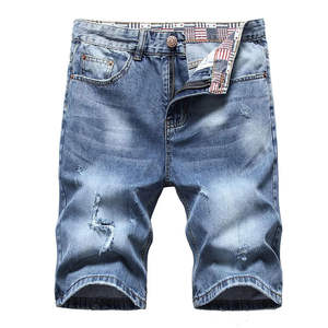 Nouveauté Shorts en jean pour homme 100% coton personnalisés Coupe ample Streetwear vintage pour un usage décontracté Motif uni - Product Image 1
