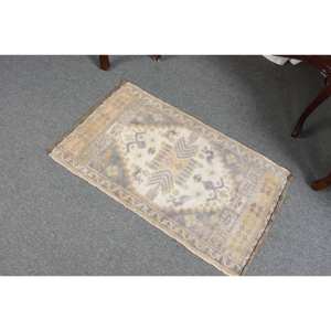 Tapis plat en laine gris beige vintage de 1,9x3,1 pieds, motif patchwork turc pour décoration de salon, largeur de 4m avec support en latex - Product Image 4