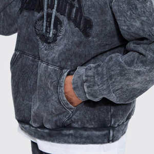 ชุดวอร์มผ้าฝ้าย100% ของผู้ชายเสื้อแอซิดสไตล์โมเดิร์นพร้อมลายปักสำหรับฤดูหนาว - Product Image 6