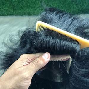 Zaraa, peluca con cierre Frontal de encaje para hombre, pelo Remy indio, cuerpo recto rizado, estilos de ondas de agua, Base dividida, tupé de textura de 28mm - Product Image 5