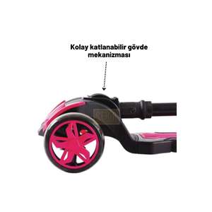 Trottinette pour enfants unisexe à 3 roues avec lumières LED, klaxons, siège réglable en hauteur, design pliable, pour les enfants de 3 à 7 ans - Product Image 5