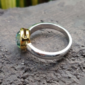Joyería de lujo Rose Cut Vvs D Moissanite Diamond Anillo de Bodas de compromiso para mujeres Hecho en oro sólido de 10K - Product Image 6