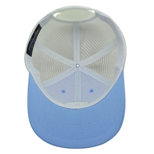 Hebilla de un solo pecho de malla blanca de ala plana de camionero de impresión Digital estructurada de 6 paneles para todas las edades, hombres y mujeres, venta al por mayor OEM - Product Image 5