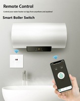 Interrupteur intelligent pour chauffe-eau 20Amp Affichage LCD du temps UK/EU 86mm Zigbee pour la commande de l'application Smart Life Alexa/Siri/Google