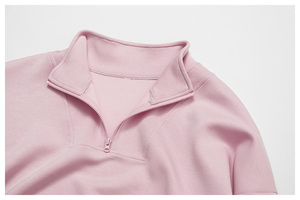 À la mode femmes décontracté haut court quart fermeture éclair léger Stretch tricoté tissu doublé sweats à capuche pour Streetwear solide court - Product Image 6