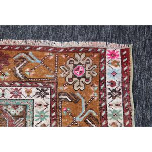 Tapis turc, petit tapis vintage 3,5x4,9 pieds, tapis arc-en-ciel floral - Product Image 5