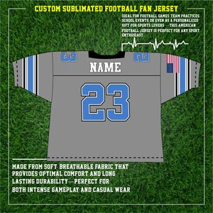 Uniformes Personalizados de Alta Calidad y Transpirables con Logotipo, 100% Poliéster, Camisetas de Fútbol Americano con la Bandera de la Liga Estadounidense - Product Image 3