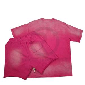 Logo personnalisé Applique Broderie Écusson High Street Imprimé T-shirt Mode à Manches Courtes Vêtements de Sport en Coton Ensemble de Short pour Hommes - Product Image 5